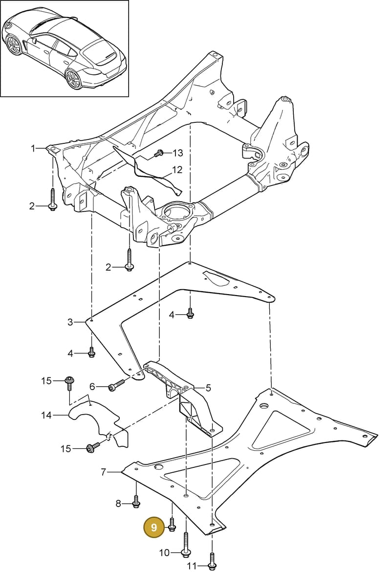 99907284001 — Porsche Panamera (2009-2016) diagram p35401000, position 9