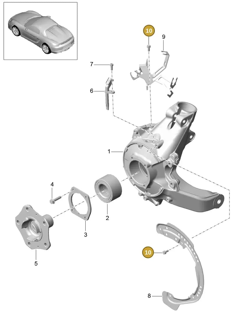 99907284001 — Porsche Boxster Spyder (2015-2016) diagram p46501000, position 10