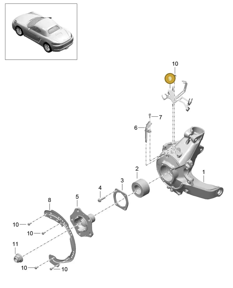 99907284001 — Porsche Boxster (2016-2019) diagram p48501000, position 9