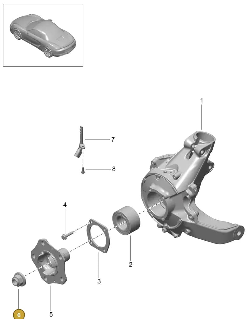 99907284301 — Porsche Boxster (2012-2016) diagram p39501000, position 6