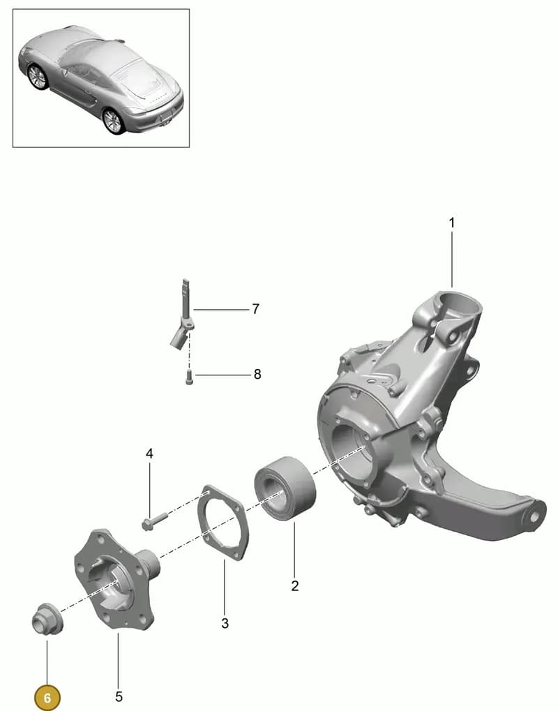 99907284301 — Porsche Cayman (2013-2016) diagram p40501000, position 6