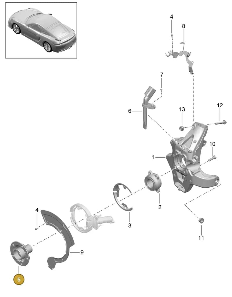 99907284301 — Porsche Cayman GT4 (2015-2016) diagram p45501000, position 5