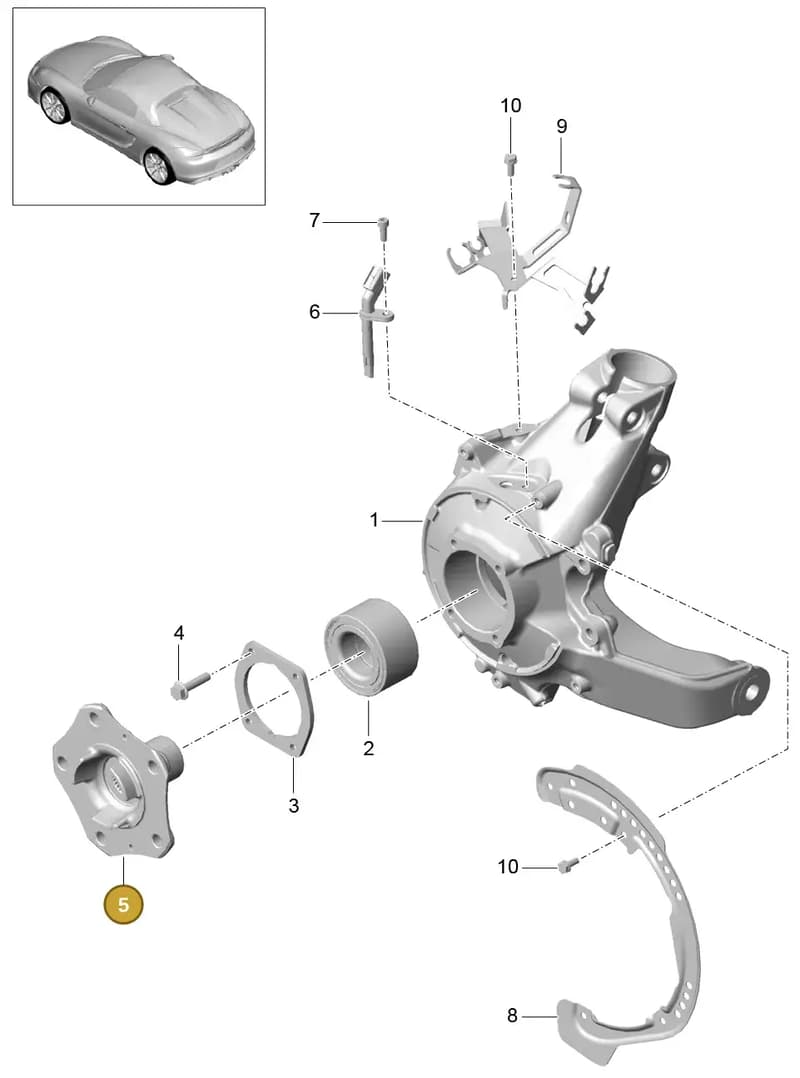 99907284301 — Porsche Boxster Spyder (2015-2016) diagram p46501000, position 5