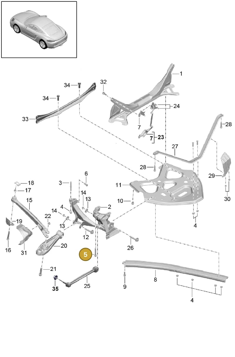 99907284301 — Porsche Cayman (2016-2019) diagram p50501000, position 5