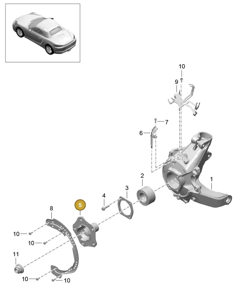 99907284301 — Porsche Boxster (2016-2019) diagram p48501000, position 5