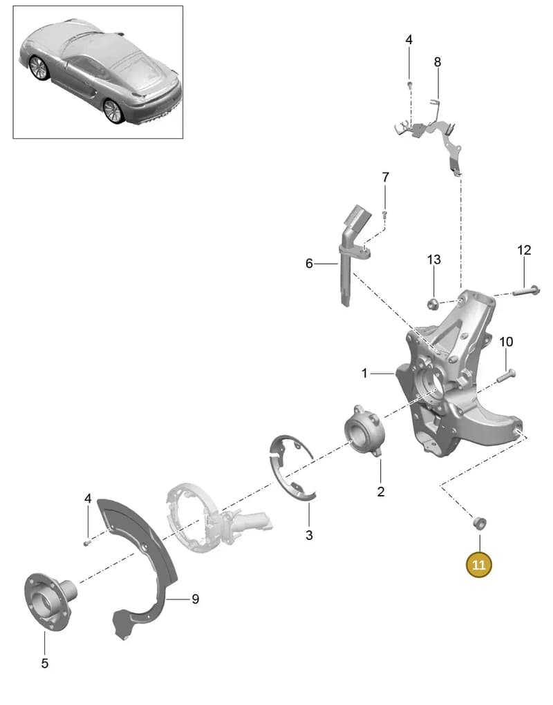 99907284401 — Porsche Cayman GT4 (2015-2016) diagram p45501000, position 11