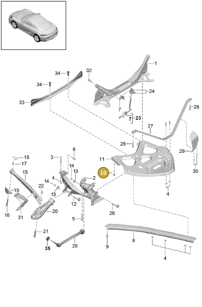 99907284401 — Porsche Cayman (2016-2019) diagram p50501000, position 10
