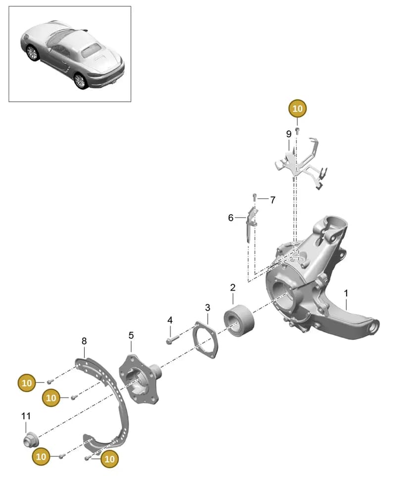 99907284401 — Porsche Boxster (2016-2019) diagram p48501000, position 10