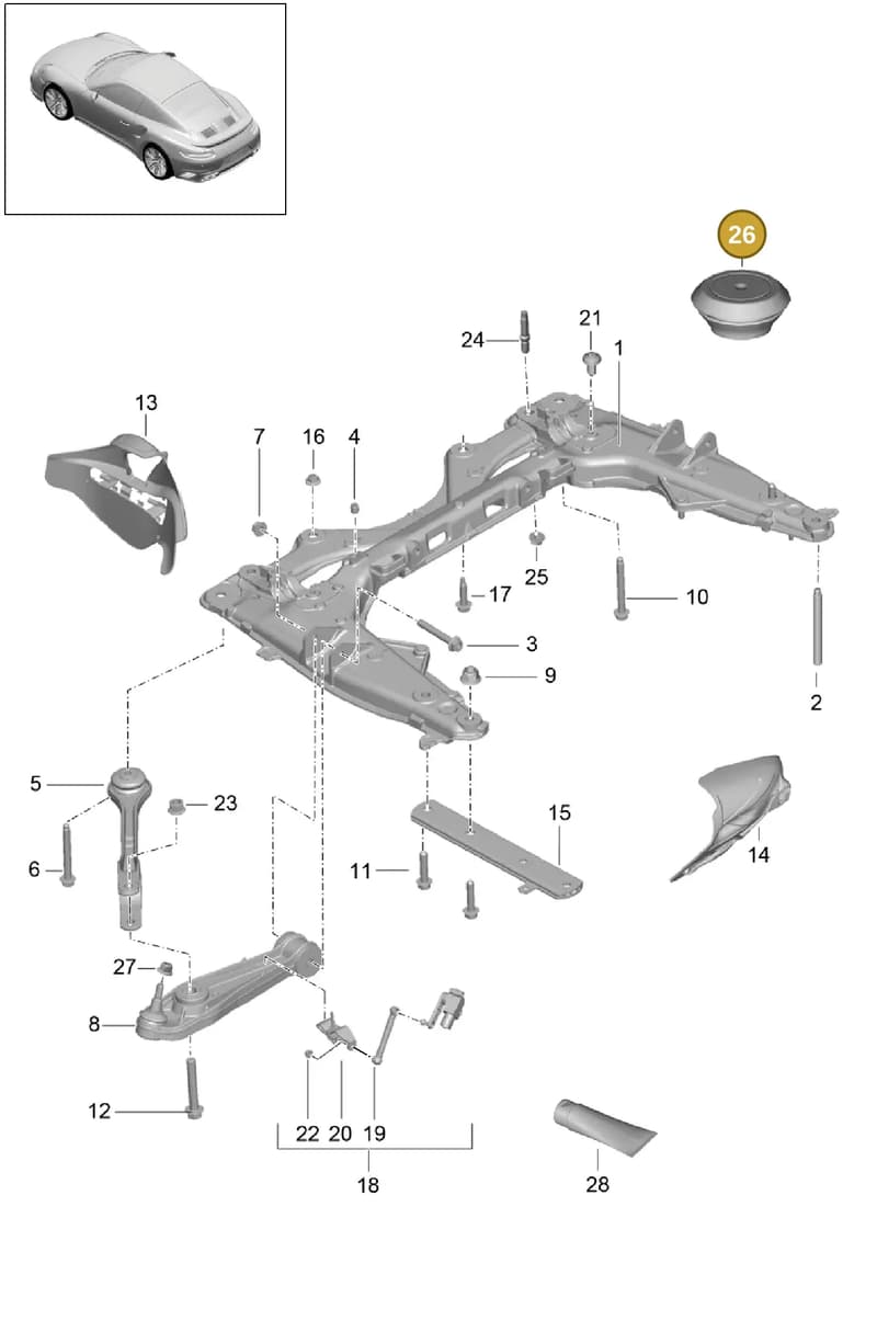 99907287701 — Porsche GT2 RS Clubsport (2013-2020) diagram p42401000, position 26
