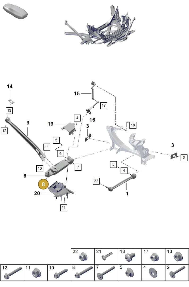 99907287701 — Porsche Boxster Spyder (2019-2020) diagram p55501020, position 8