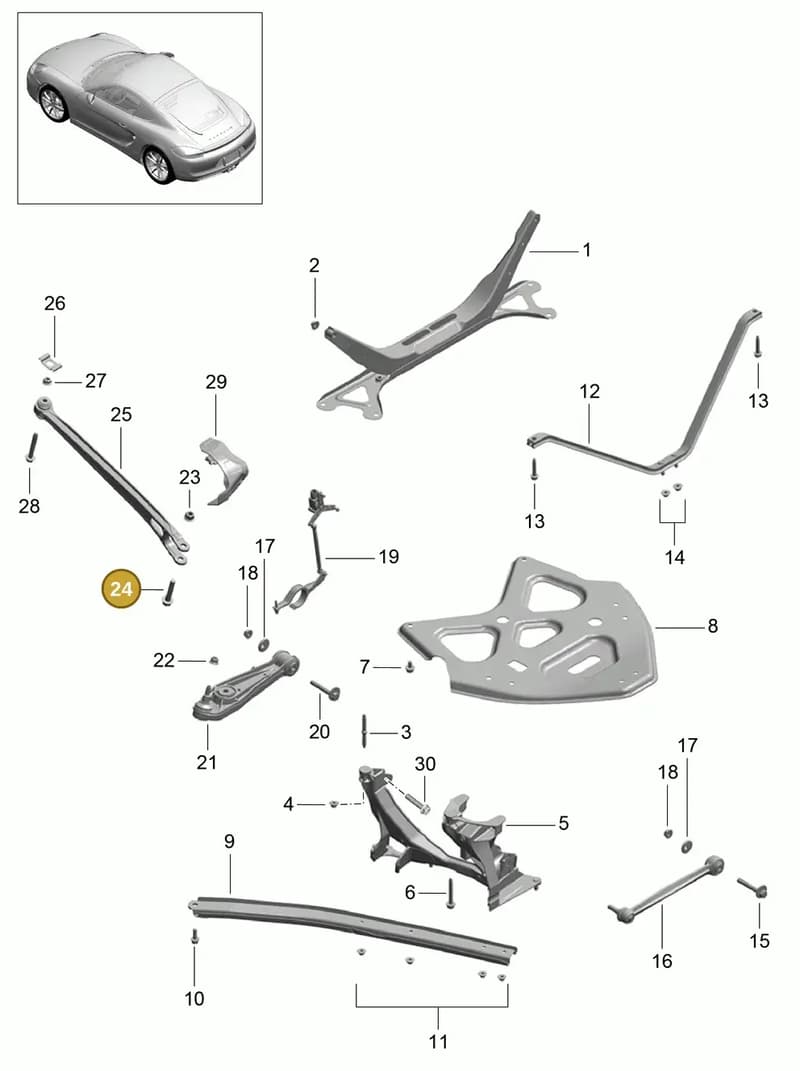 99907289001 — Porsche Cayman (2013-2016) diagram p40501001, position 24