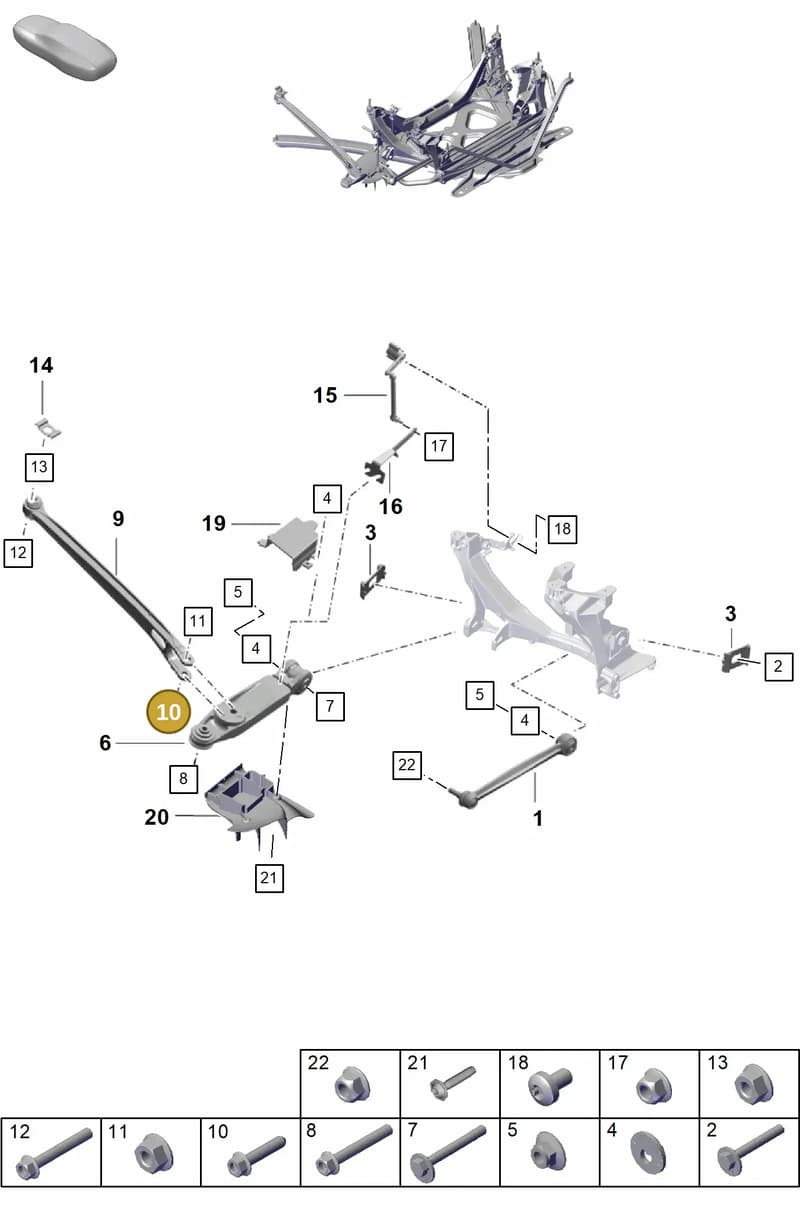 99907289001 — Porsche Boxster Spyder (2019-2020) diagram p55501020, position 10