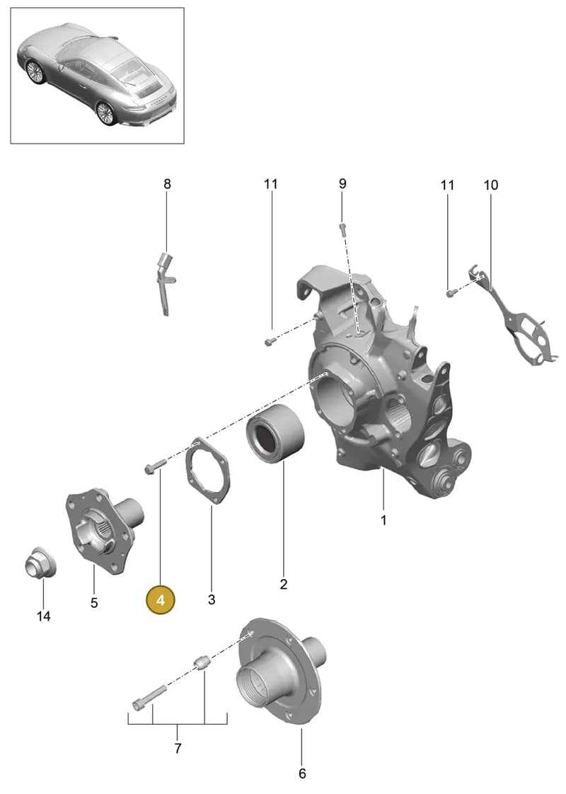 99907293101 — Porsche 911 (2016-2019) diagram p47501000, position 4