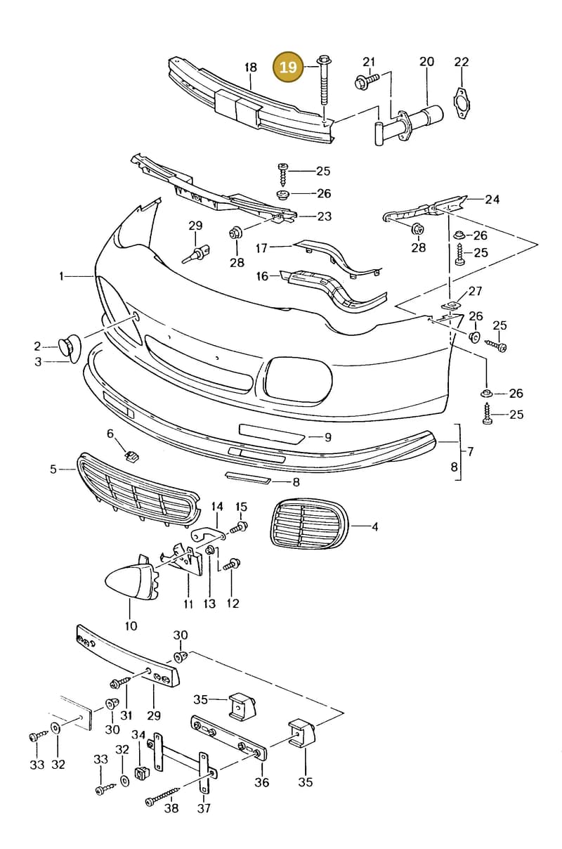 99907306202 — Porsche Turbo (2000-2005) diagram p23802000, position 19