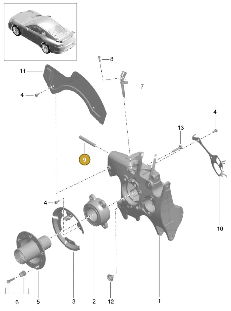 99907309501 — Porsche 911 (2013-2020) diagram p41501000, position 9
