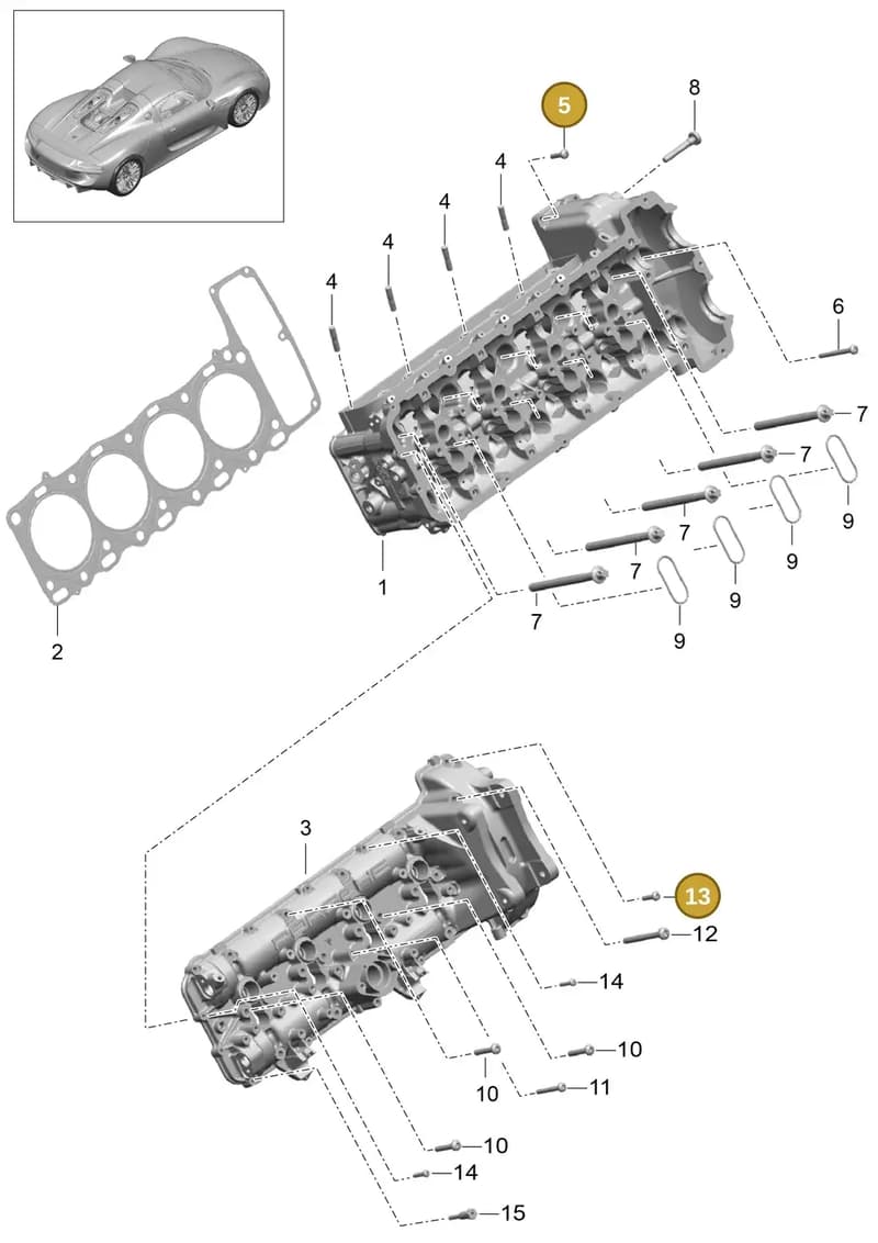 99907310201 — Porsche 918 Spyder (2014-2015) diagram p43103000, position 5+13