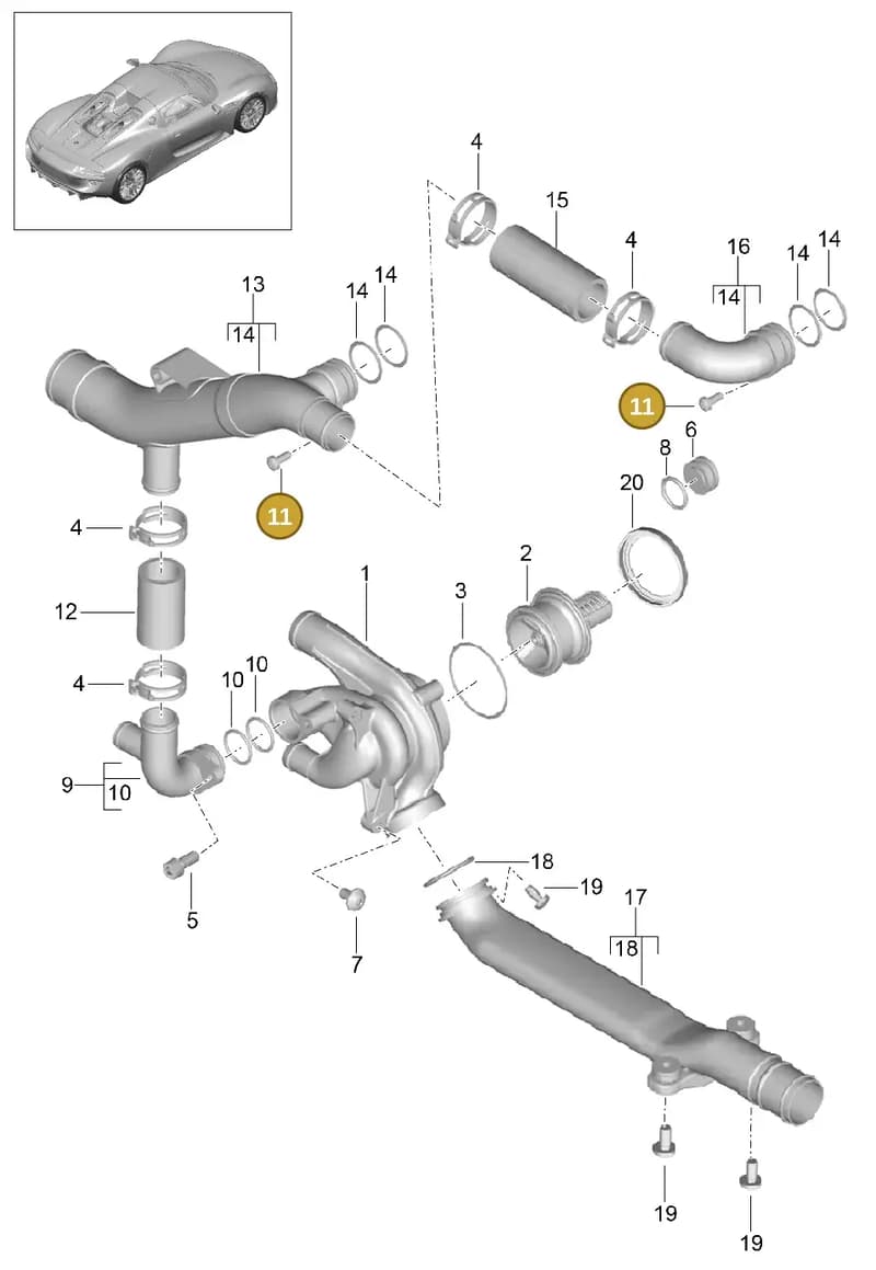 99907310301 — Porsche 918 Spyder (2014-2015) diagram p43105000, position 11