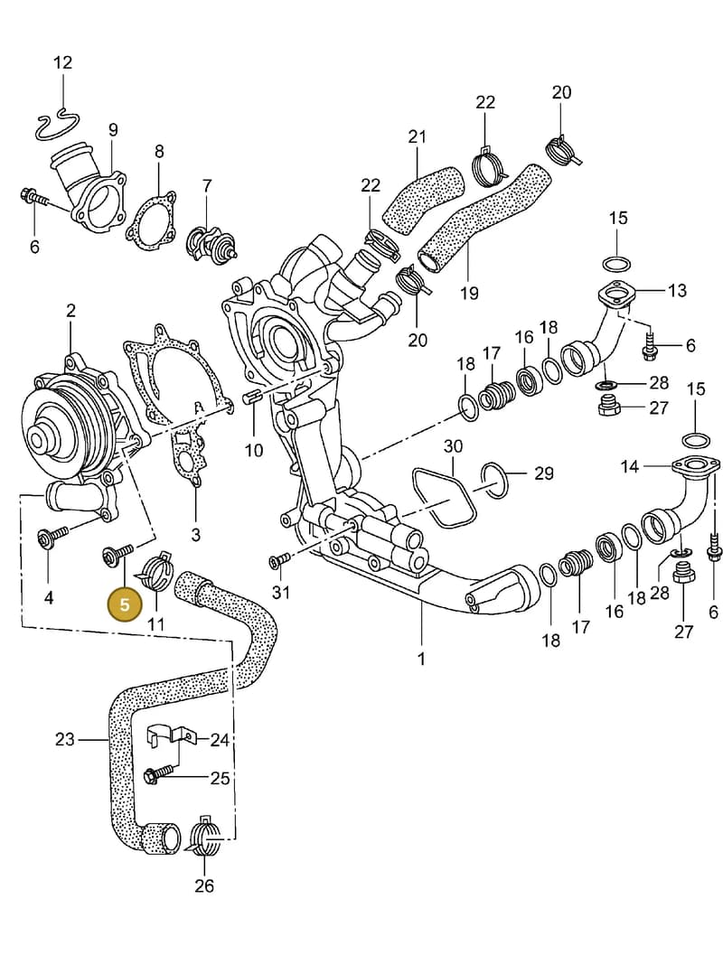 99907311001 — Porsche Turbo (2000-2005) diagram p23105000, position 5