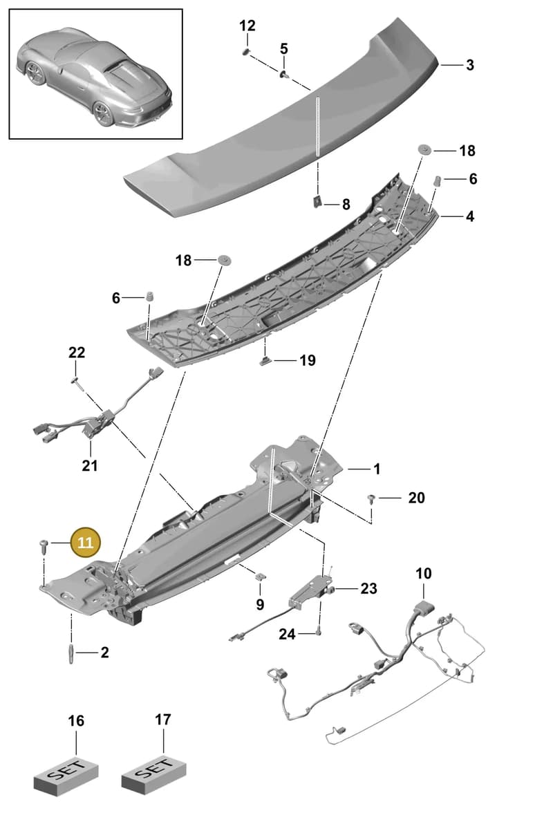 99907313801 — Porsche 911 (2013-2020) diagram p41803030, position 11