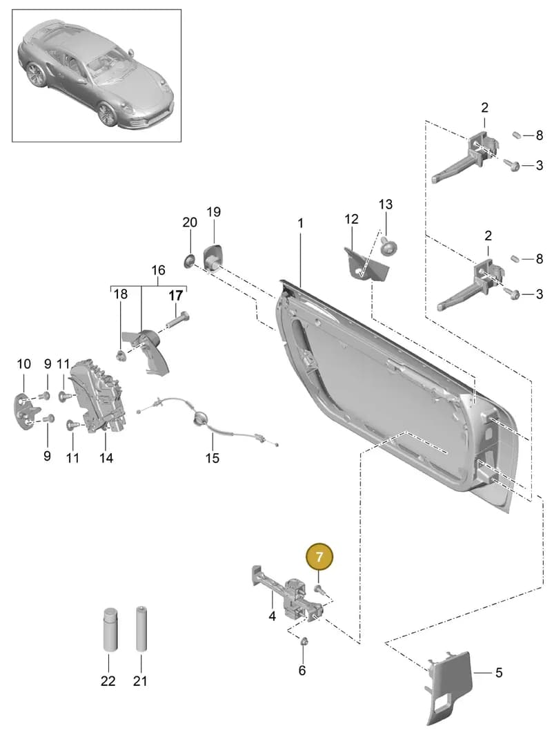 99907313801 — Porsche GT2 RS Clubsport (2013-2020) diagram p42804000, position 7