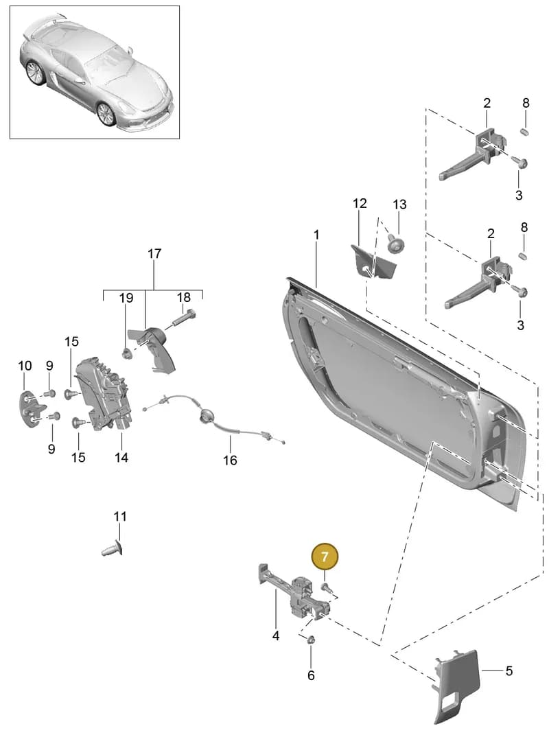 99907313801 — Porsche Cayman GT4 (2015-2016) diagram p45804000, position 7