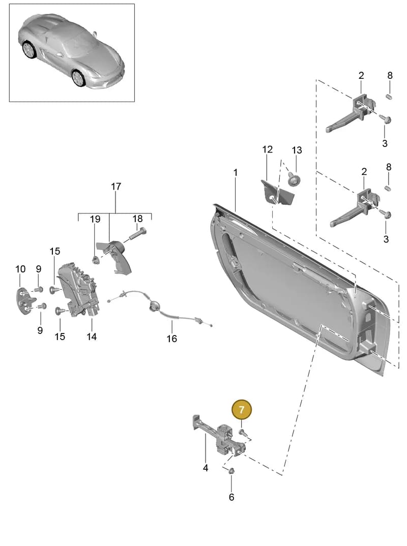 99907313801 — Porsche Boxster Spyder (2015-2016) diagram p46804000, position 7
