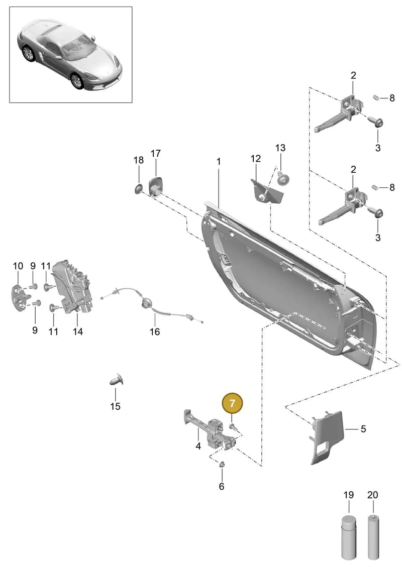 99907313801 — Porsche Boxster (2016-2019) diagram p48804000, position 7
