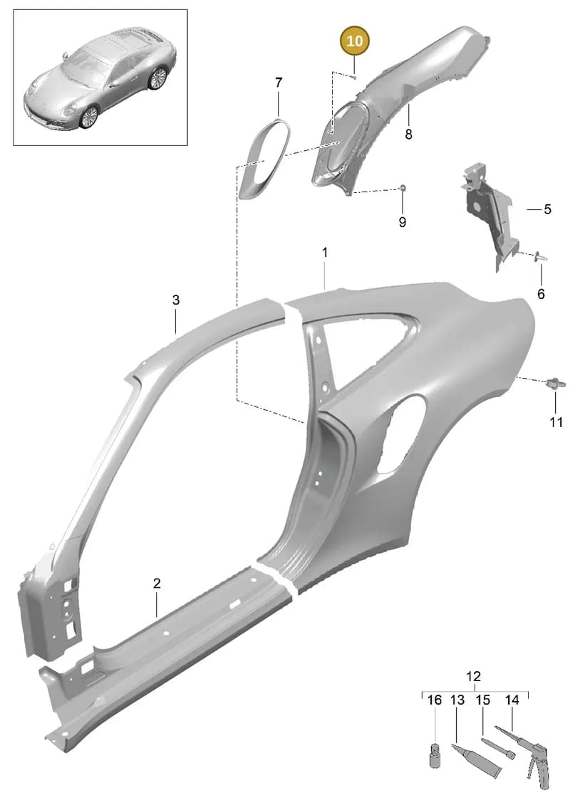 99907315509 — Porsche GT2 RS Clubsport (2013-2020) diagram p42801055, position 10