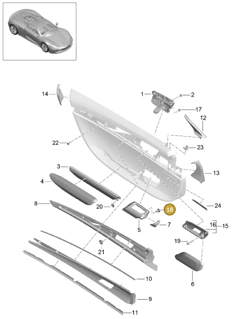 99907315509 — Porsche 918 Spyder (2014-2015) diagram p43808005, position 18