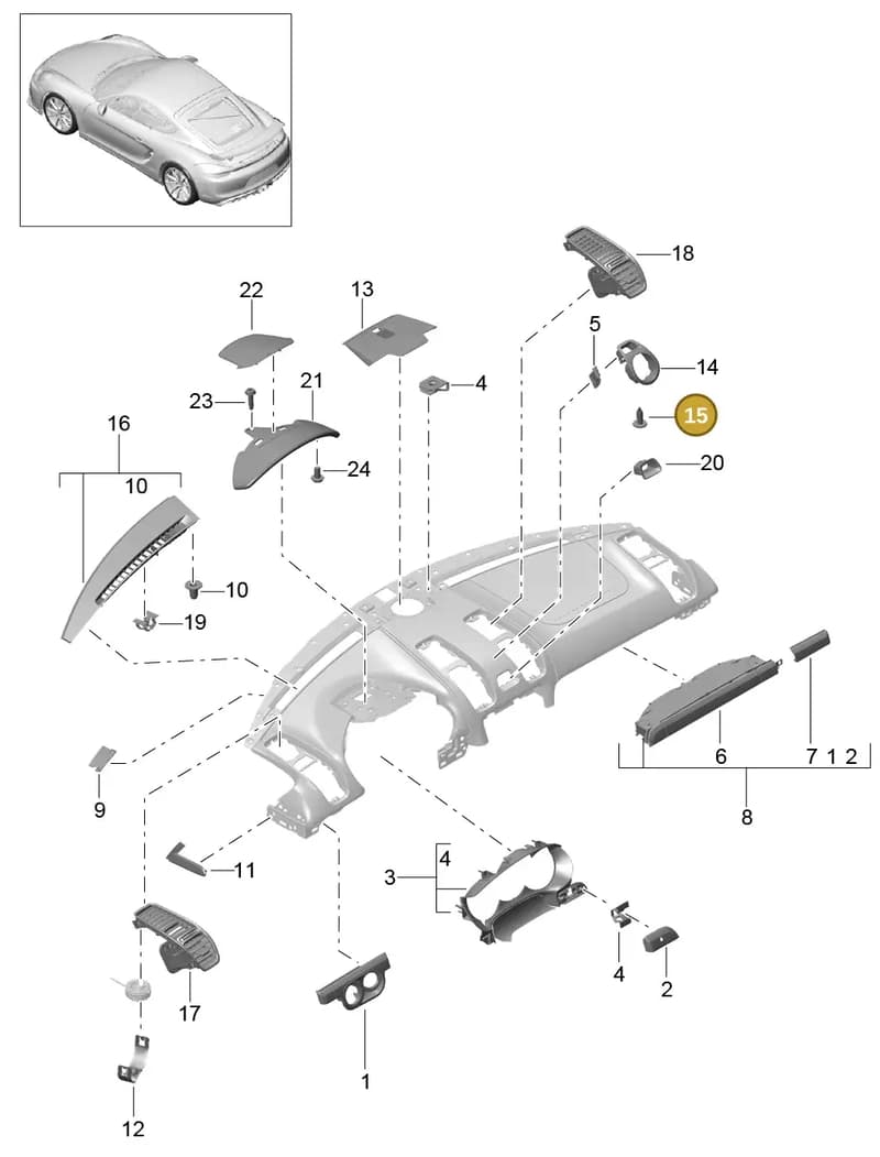 99907315509 — Porsche Cayman GT4 (2015-2016) diagram p45809005, position 15