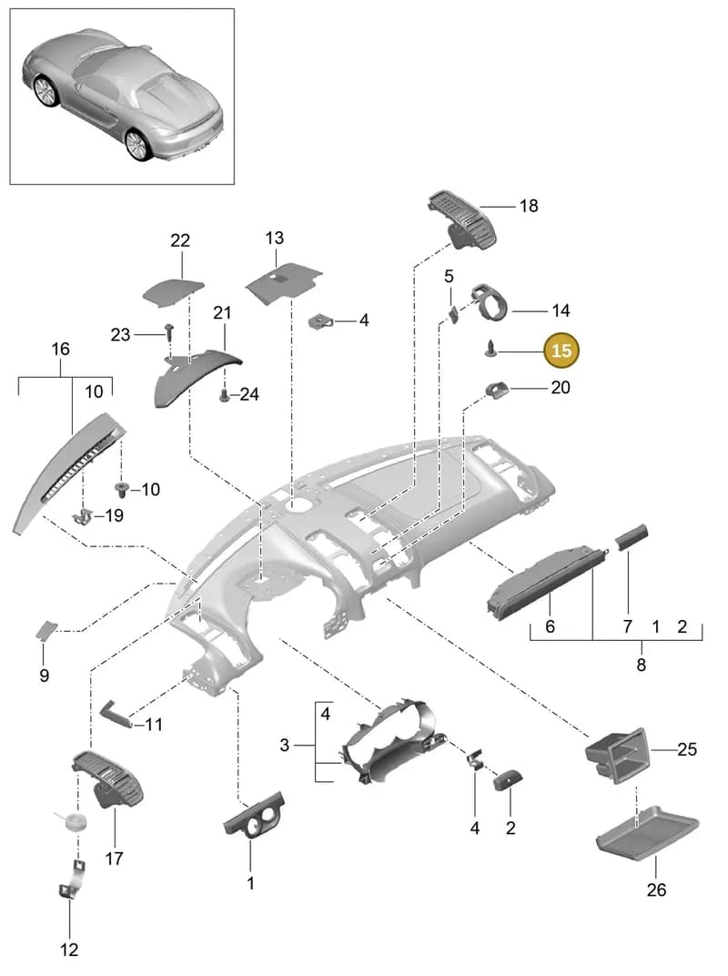 99907315509 — Porsche Boxster Spyder (2015-2016) diagram p46809005, position 15