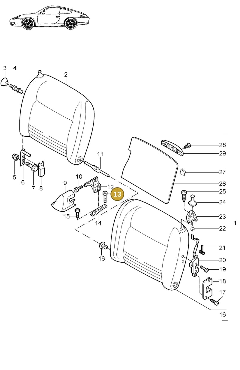 99907318809 — Porsche Carrera 4 Cabrio (1997-2005) diagram p21817070, position 13
