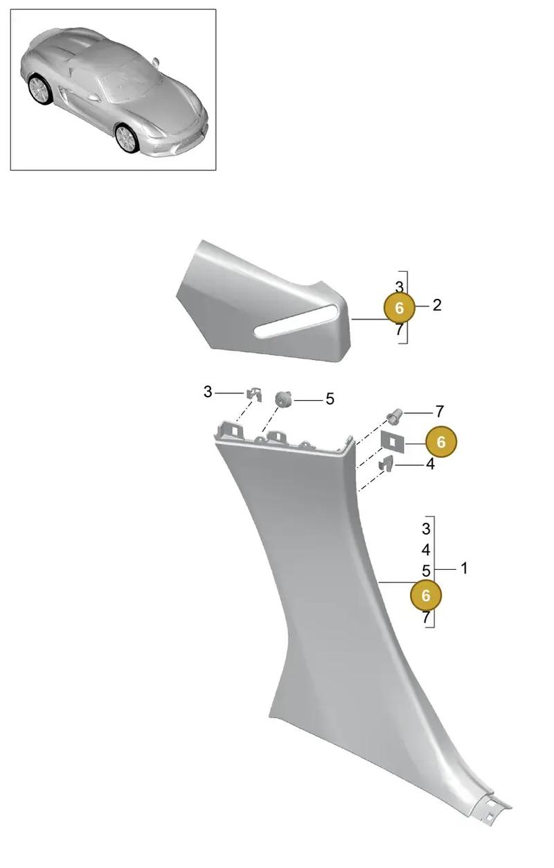 99907318809 — Porsche Boxster Spyder (2015-2016) diagram p46807020, position 6