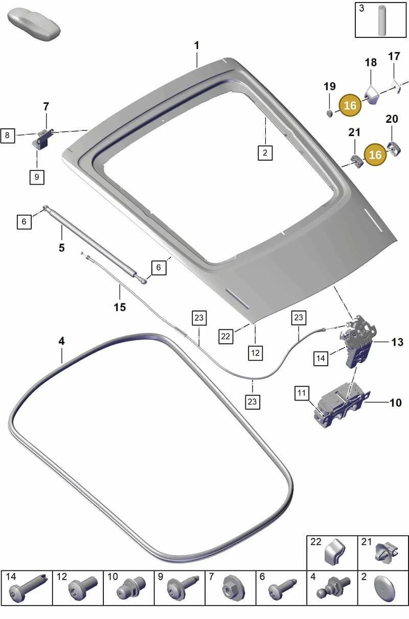 99907318809 — Porsche Cayman (2019-2022) diagram p55803050, position 16
