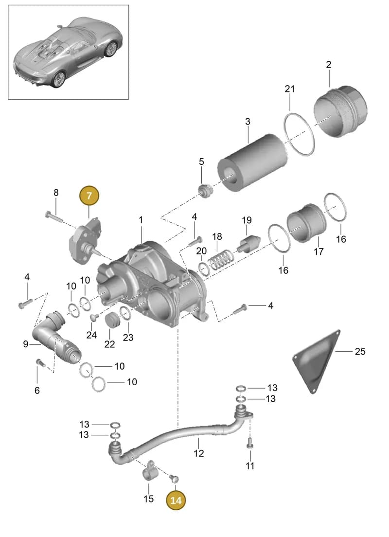 99907318901 — Porsche 918 Spyder (2014-2015) diagram p43104010, position 7+14