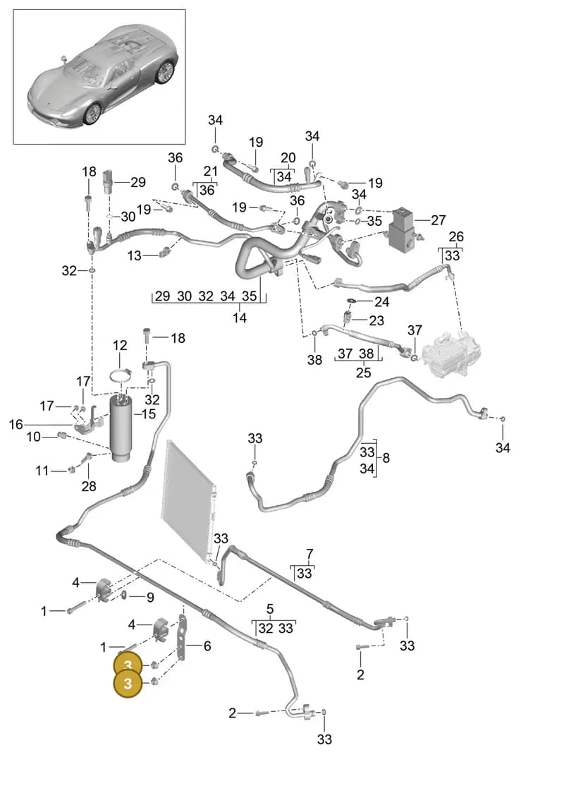 99907318901 — Porsche 918 Spyder (2014-2015) diagram p43813020, position 3