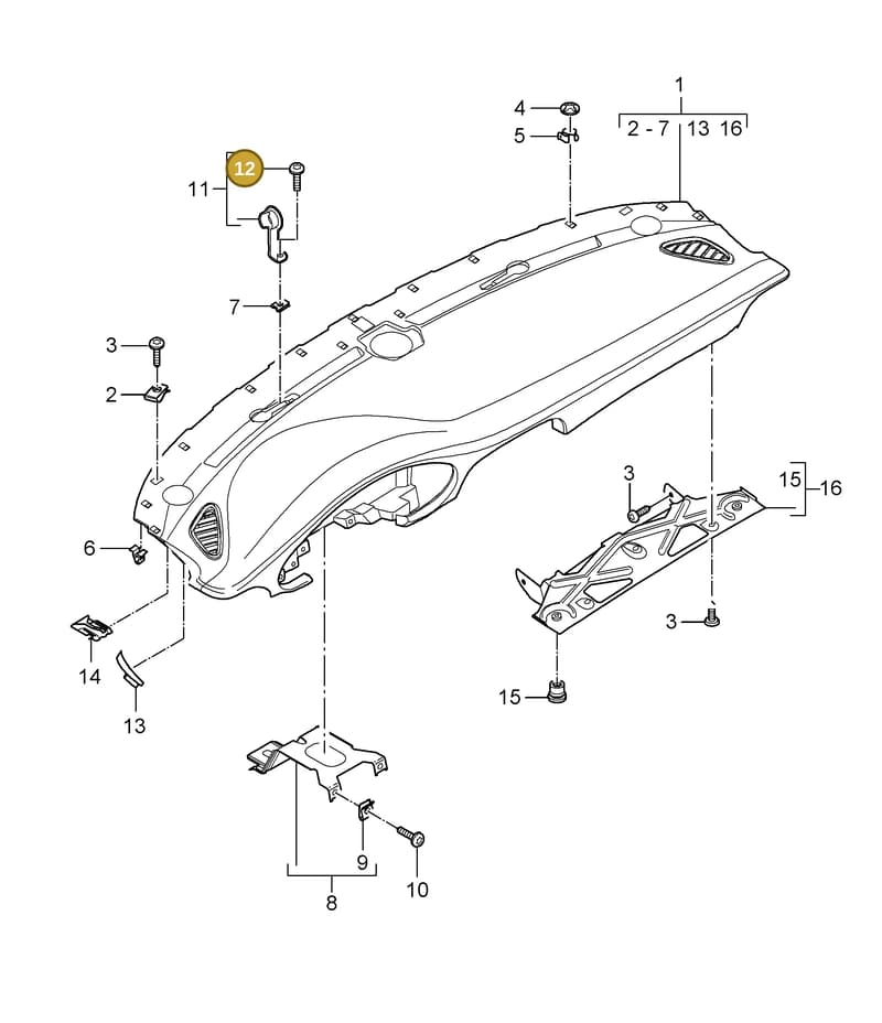 99907322609 — Porsche 911 Carrera (2008-2012) diagram p32809000, position 12