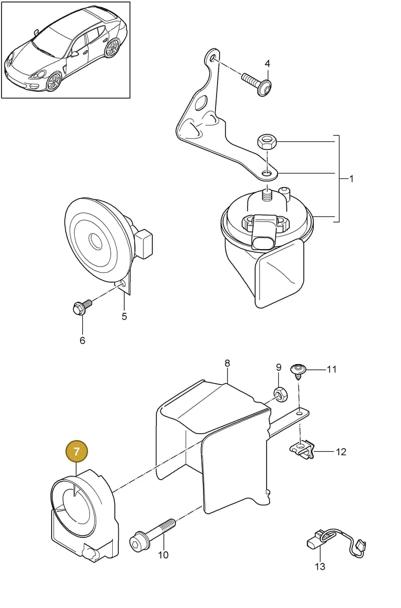 99907322609 — Porsche Panamera (2009-2016) diagram p35903000, position 7