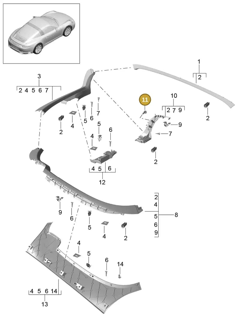99907322609 — Porsche 911 (2016-2019) diagram p47807045, position 11