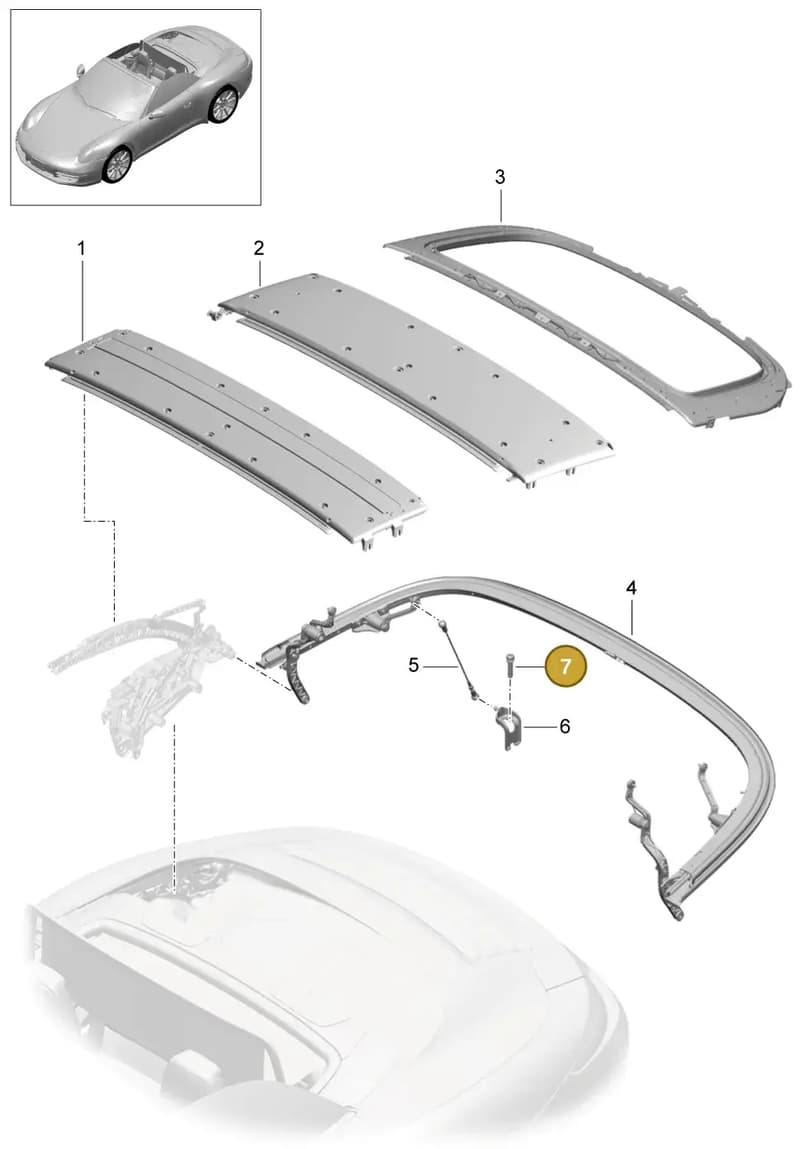 99907322809 — Porsche 991 Carrera 4 (2011-2016) diagram p38811020, position 7