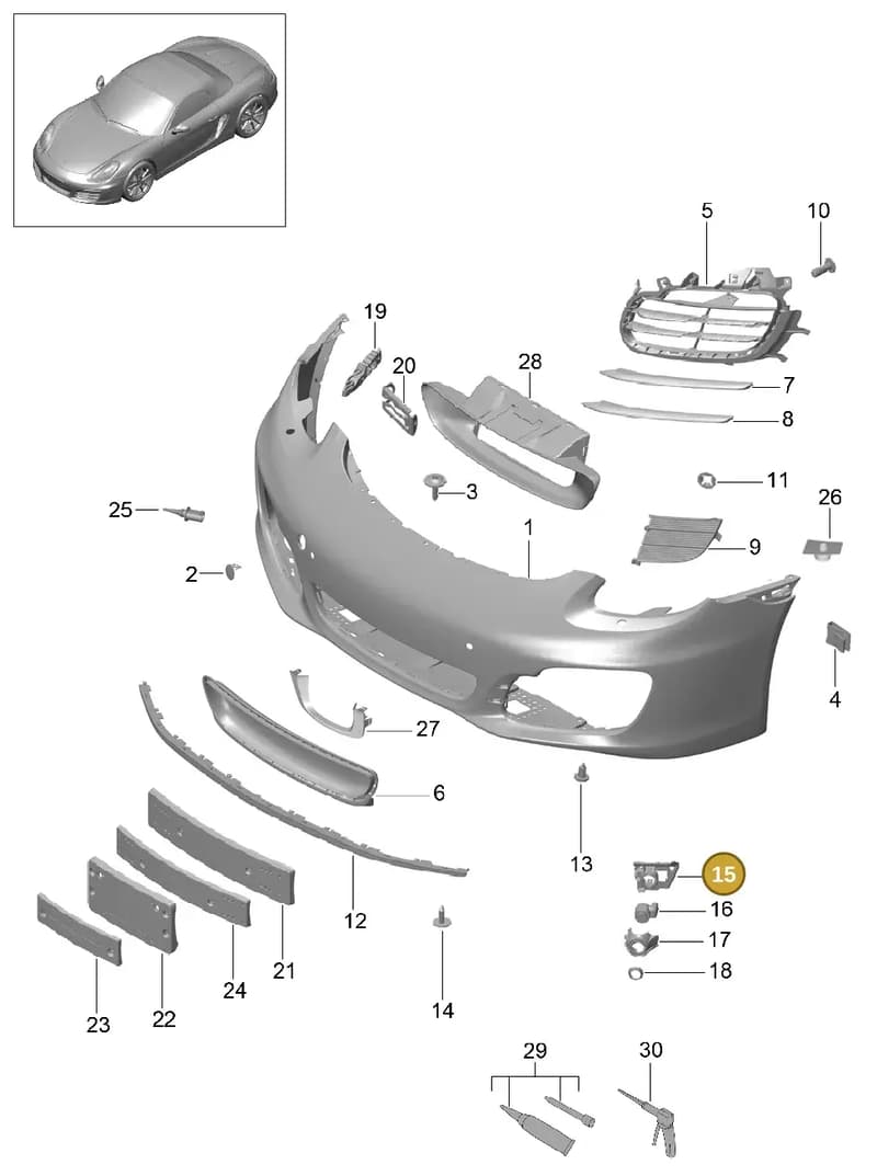 99907324109 — Porsche Boxster (2012-2016) diagram p39802000, position 15