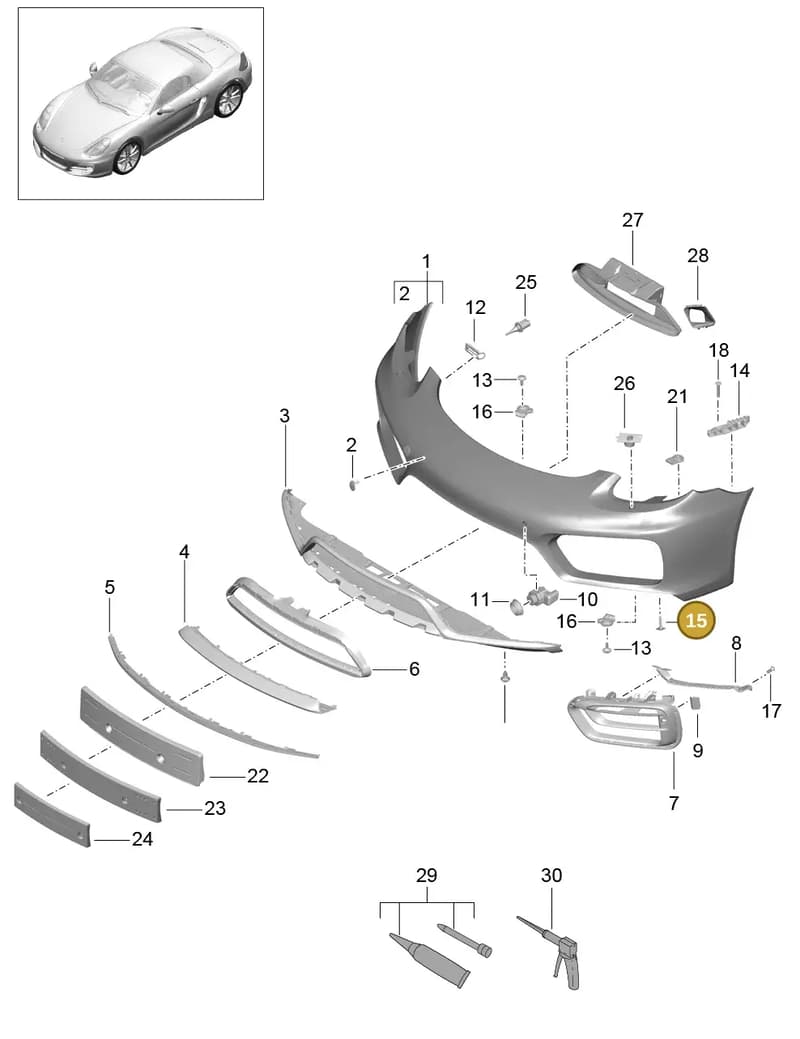 99907324109 — Porsche Boxster (2012-2016) diagram p39802001, position 15