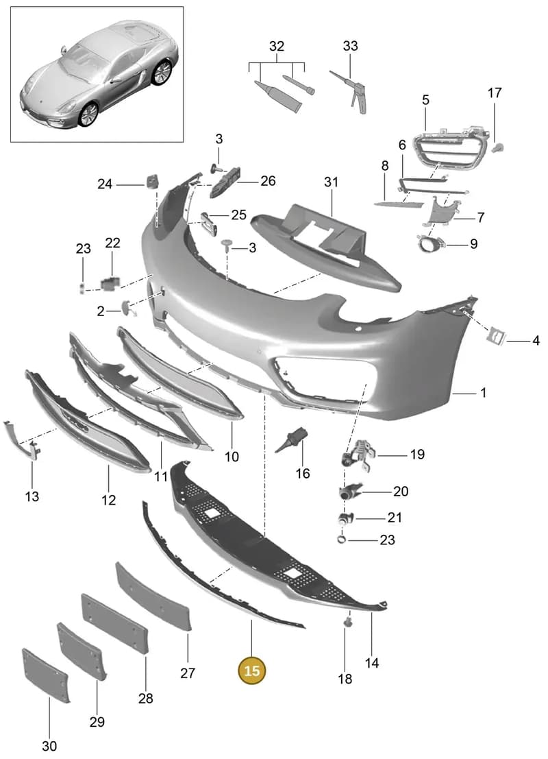 99907324109 — Porsche Cayman (2013-2016) diagram p40802000, position 15