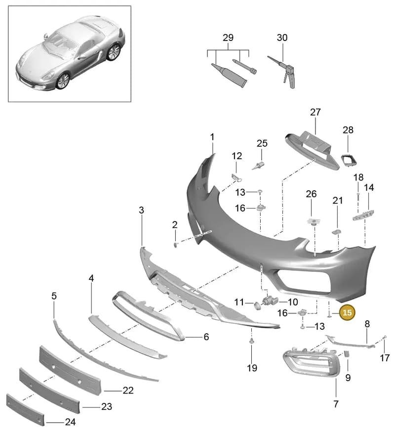 99907324109 — Porsche Cayman (2013-2016) diagram p40802001, position 15