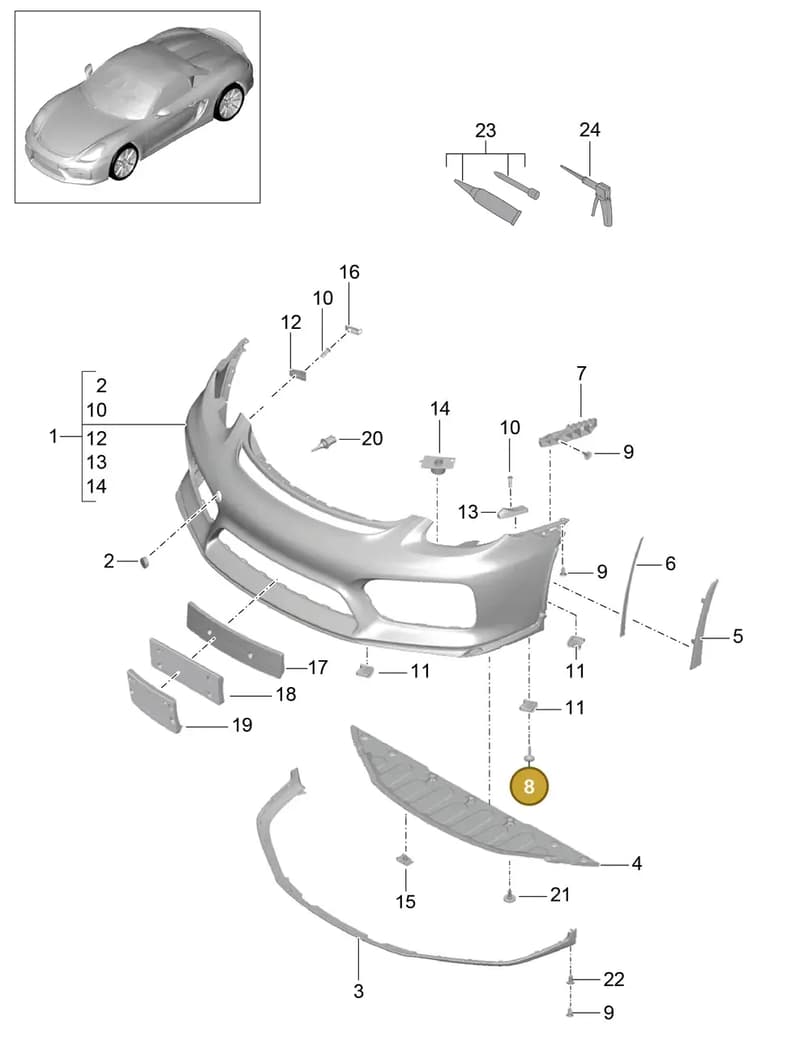 99907324109 — Porsche Boxster Spyder (2015-2016) diagram p46802000, position 8