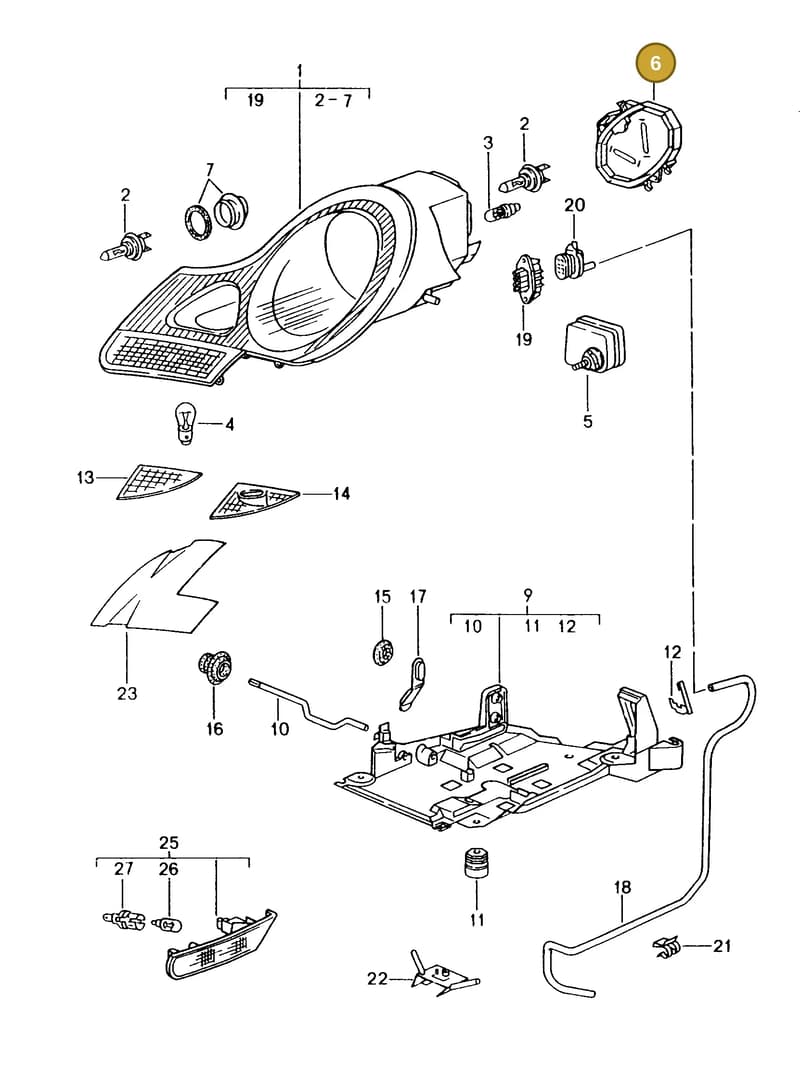99907325009 — Porsche Carrera 4 Cabrio (1997-2005) diagram p21905000, position 6