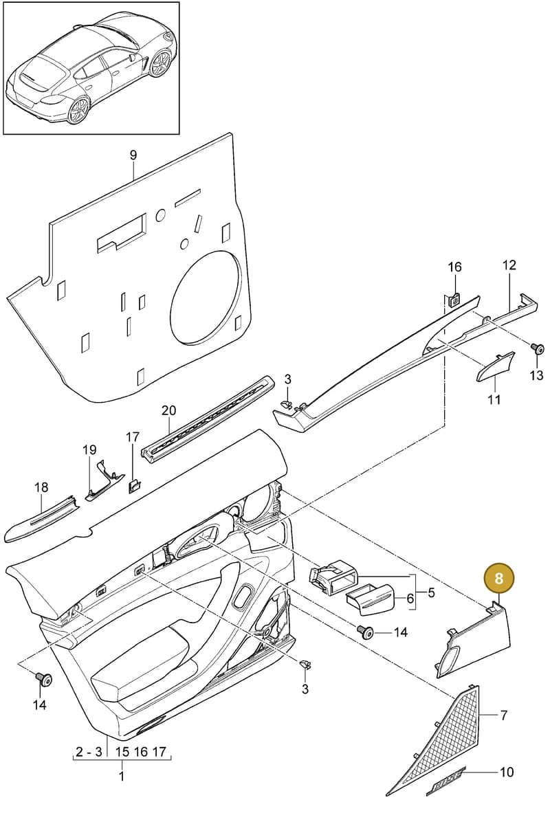 99907325009 — Porsche Panamera (2009-2016) diagram p35807010, position 8