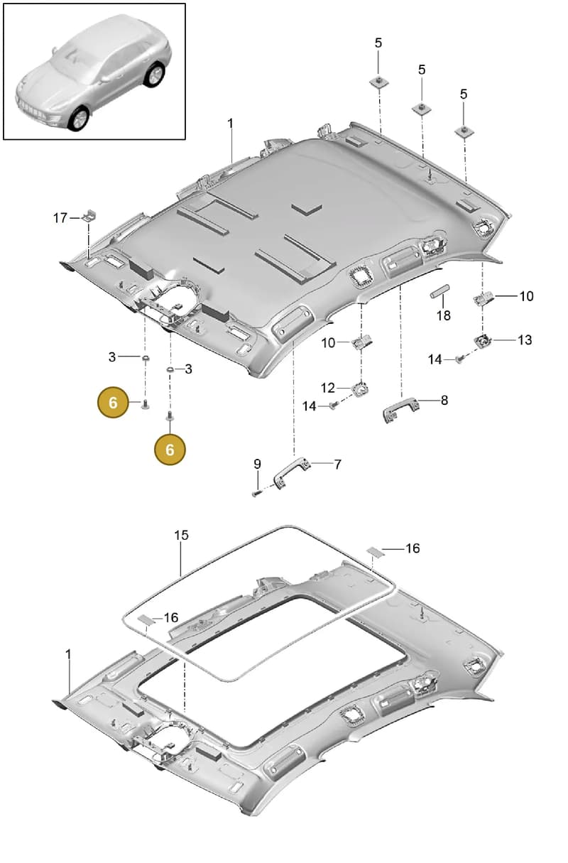 99907325009 — Porsche Macan (2013-2018) diagram p44807030, position 6