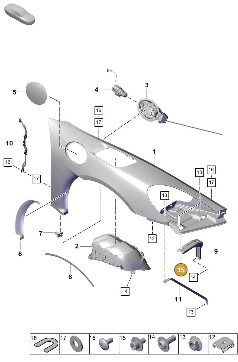 99907326301 — Porsche Boxster Spyder (2019-2020) diagram p54801410, position 15