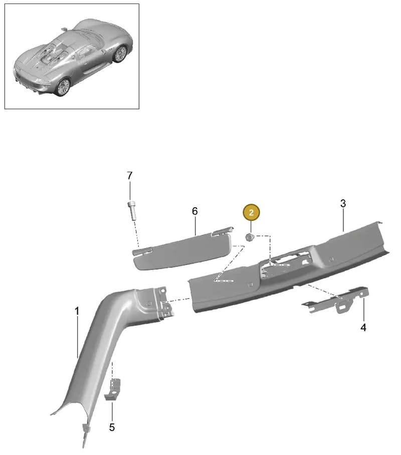 99907326801 — Porsche 918 Spyder (2014-2015) diagram p43807000, position 2